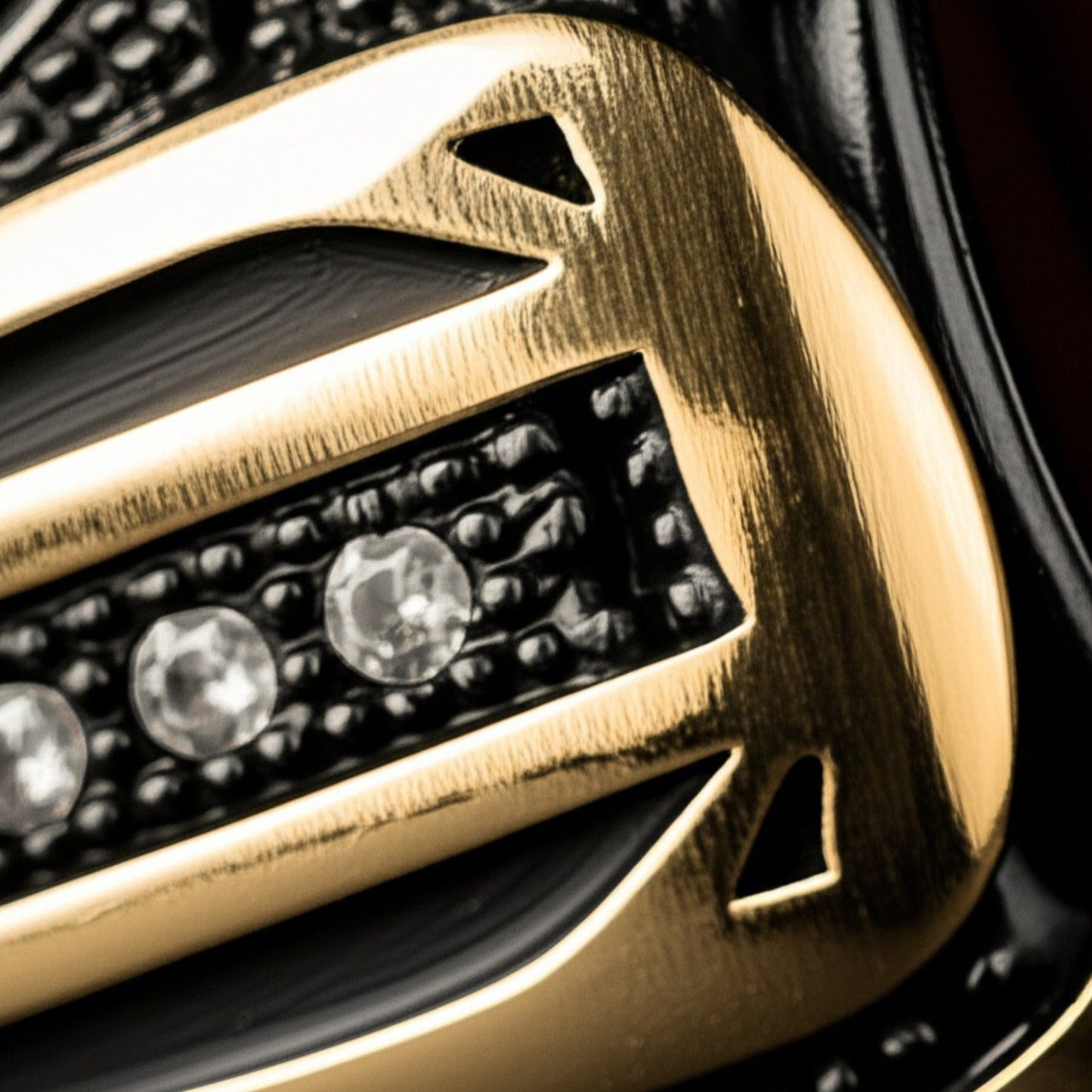 THE MEN THING Rings Royal Series - NIGHT EMPEROR RING - Pure Stainless Steel Men’s Black-Gold-Plated Ring – Statement Luxury Jewelry (Size : -19-21-27)