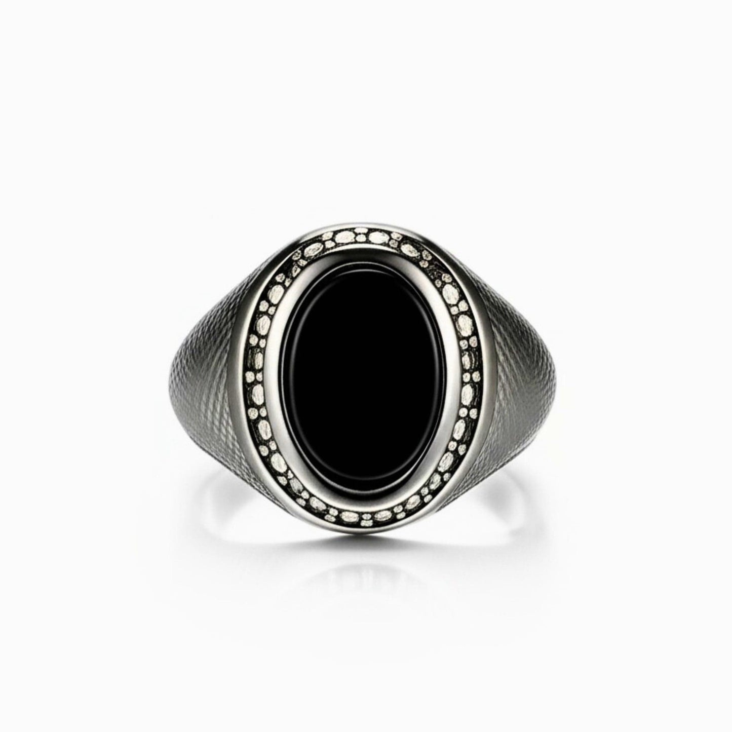 THE MEN THING Rings Royal Series - NOCTIS REGNUM RING - Pure Stainless Steel Men’s Steel-Plated Ring – Statement Luxury Jewelry (Size : 19-22-24)
