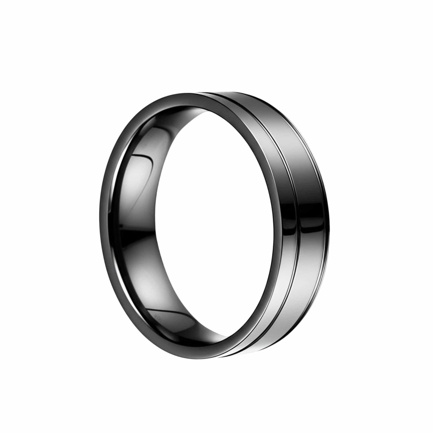 THE MEN THING Rings Royal Series - NOIR AXIS RING - Pure Stainless Steel Men’s Black-Plated Ring – Statement Luxury Jewelry (Size : 17-19-22-25-27)