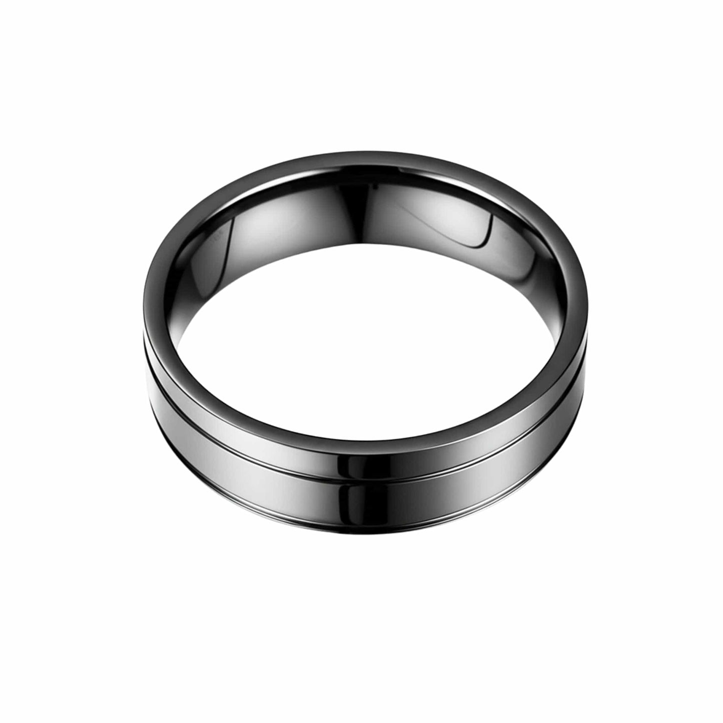 THE MEN THING Rings Royal Series - NOIR AXIS RING - Pure Stainless Steel Men’s Black-Plated Ring – Statement Luxury Jewelry (Size : 17-19-22-25-27)