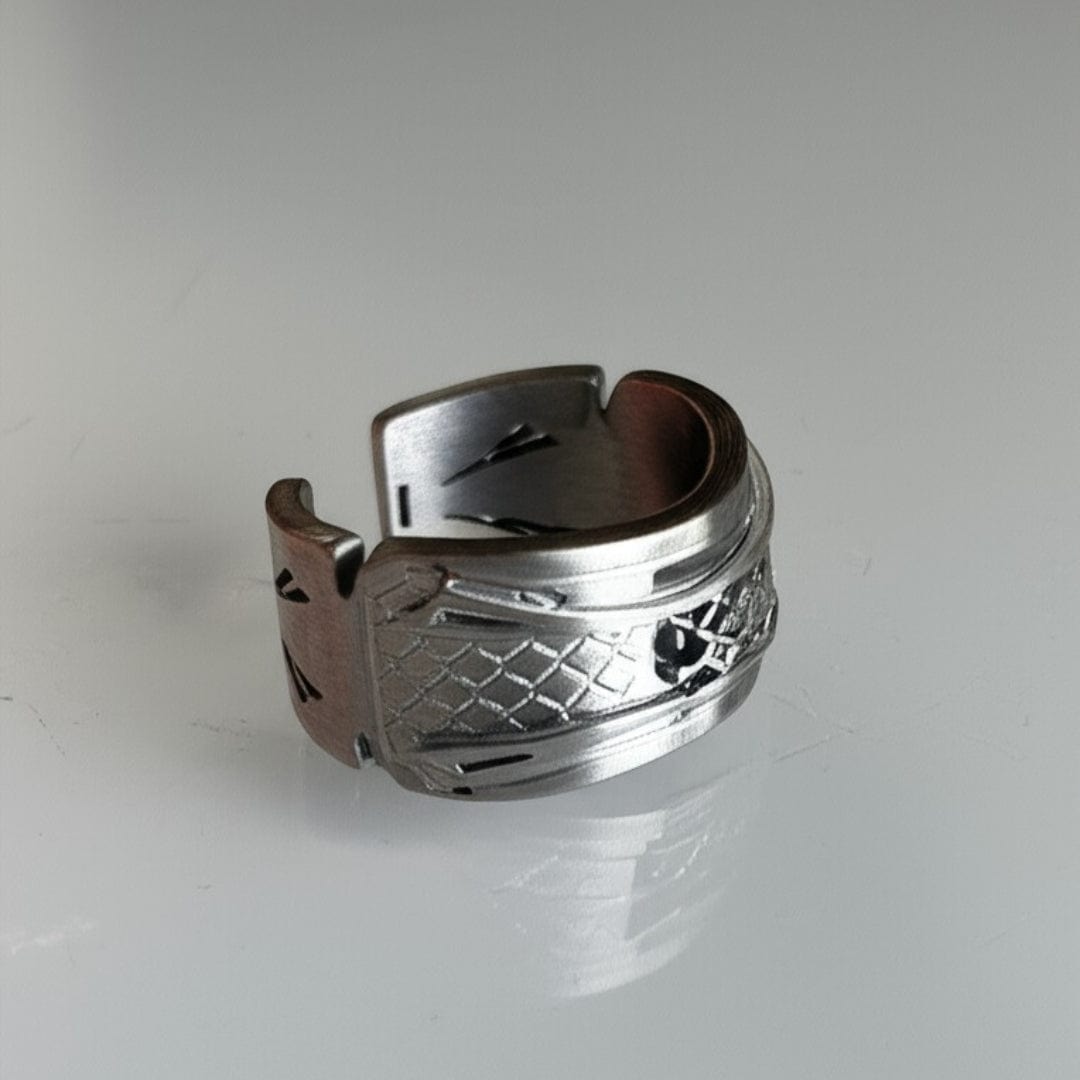 THE MEN THING Rings Royal Series - ROGUE SIGIL RING - Pure Stainless Steel Men’s Steel-Plated Ring – Statement Luxury Jewelry (Size : 19-20-21-22-25)