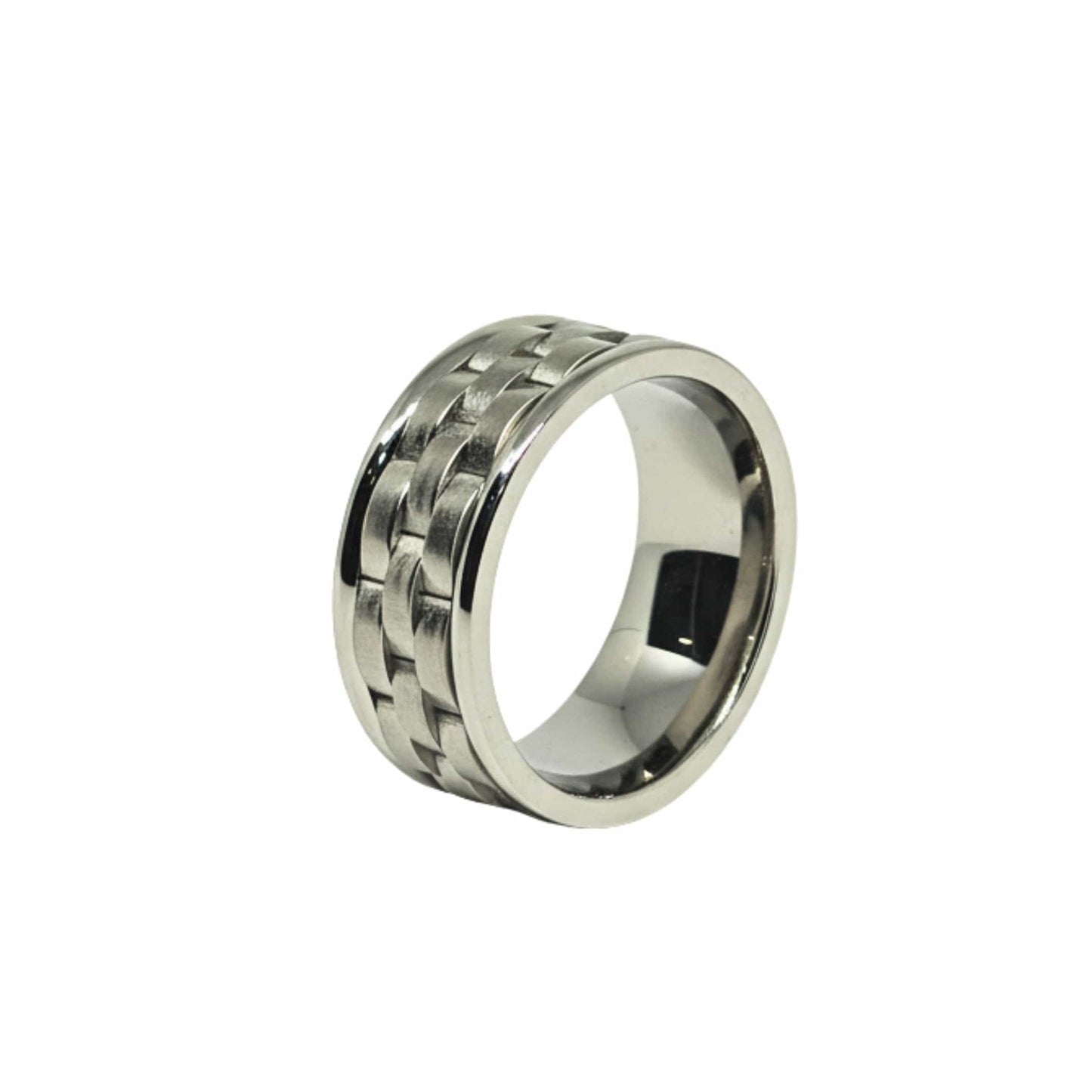 THE MEN THING Rings Royal Series - TITAN WEAVE RING - Pure Stainless Steel Men’s Steel-Plated Ring – Statement Luxury Jewelry (Size :17-22-27)