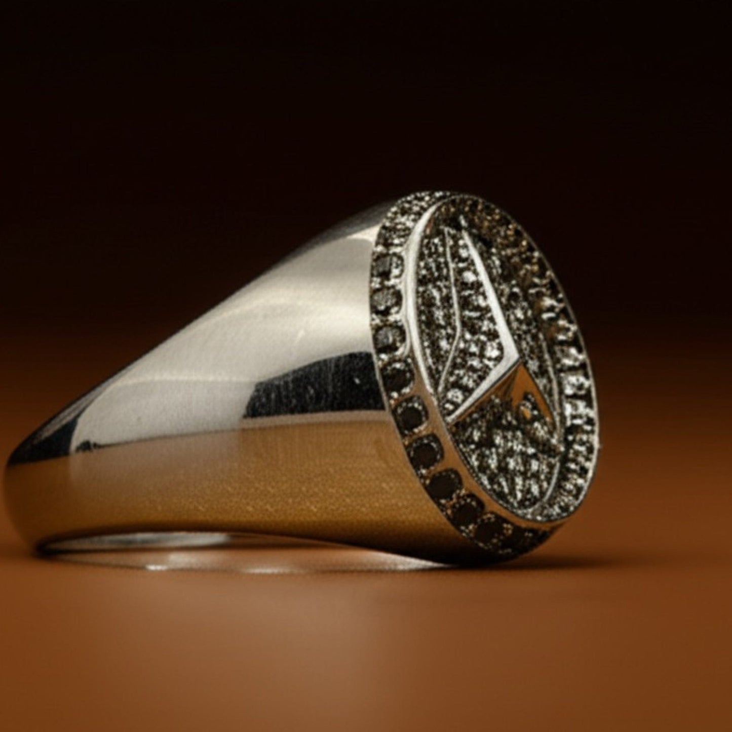THE MEN THING Rings Royal Series - TRISTAR SHINING RING - Pure Stainless Steel Men’s Steel-Plated Ring – Statement Luxury Jewelry (Size : 19-22-24)