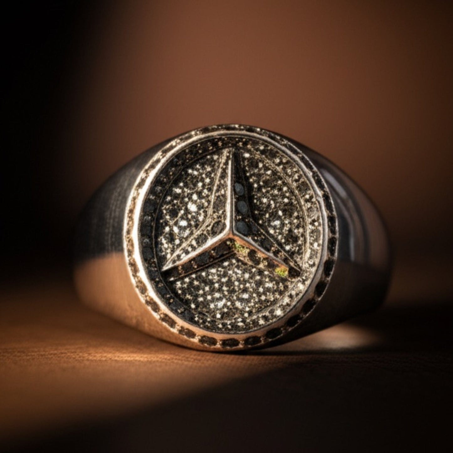 THE MEN THING Rings Royal Series - TRISTAR SHINING RING - Pure Stainless Steel Men’s Steel-Plated Ring – Statement Luxury Jewelry (Size : 19-22-24)