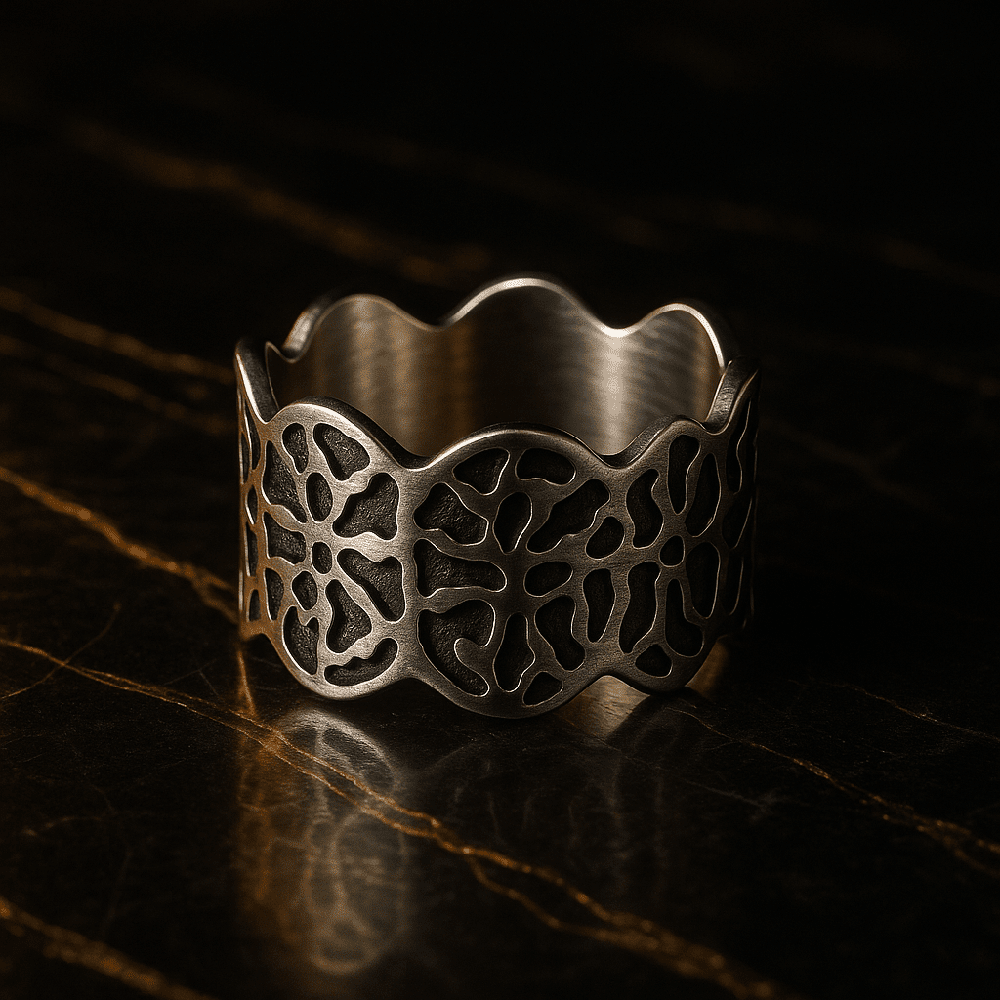 THE MEN THING Rings SHADOW CROWN RING - Pure Stainless Steel Men’s Steel-Plated Ring – Statement Luxury Jewelry (Size : 17-22-29)