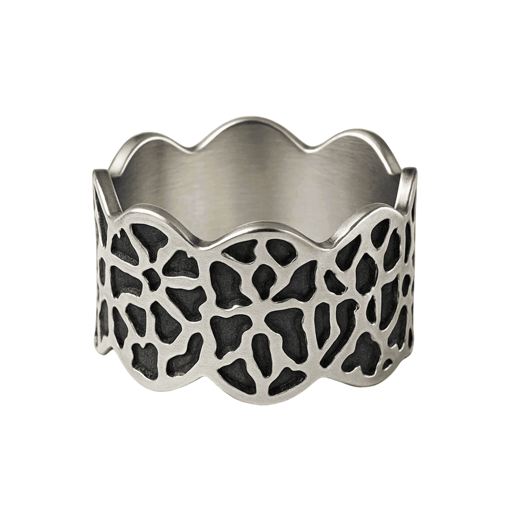THE MEN THING Rings SHADOW CROWN RING - Pure Stainless Steel Men’s Steel-Plated Ring – Statement Luxury Jewelry (Size : 17-22-29)