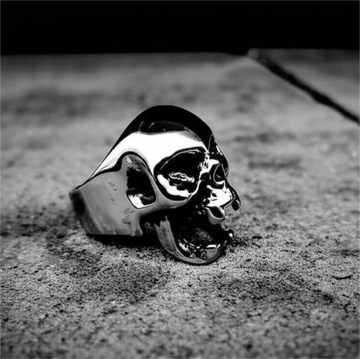 THE MEN THING Rings SPIRE SKULL RING - Pure Stainless Steel Men’s Steel-Plated Ring – Statement Luxury Jewelry (Size : 16-22-27)