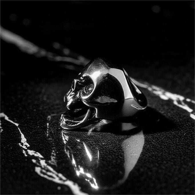 THE MEN THING Rings SPIRE SKULL RING - Pure Stainless Steel Men’s Steel-Plated Ring – Statement Luxury Jewelry (Size : 16-22-27)