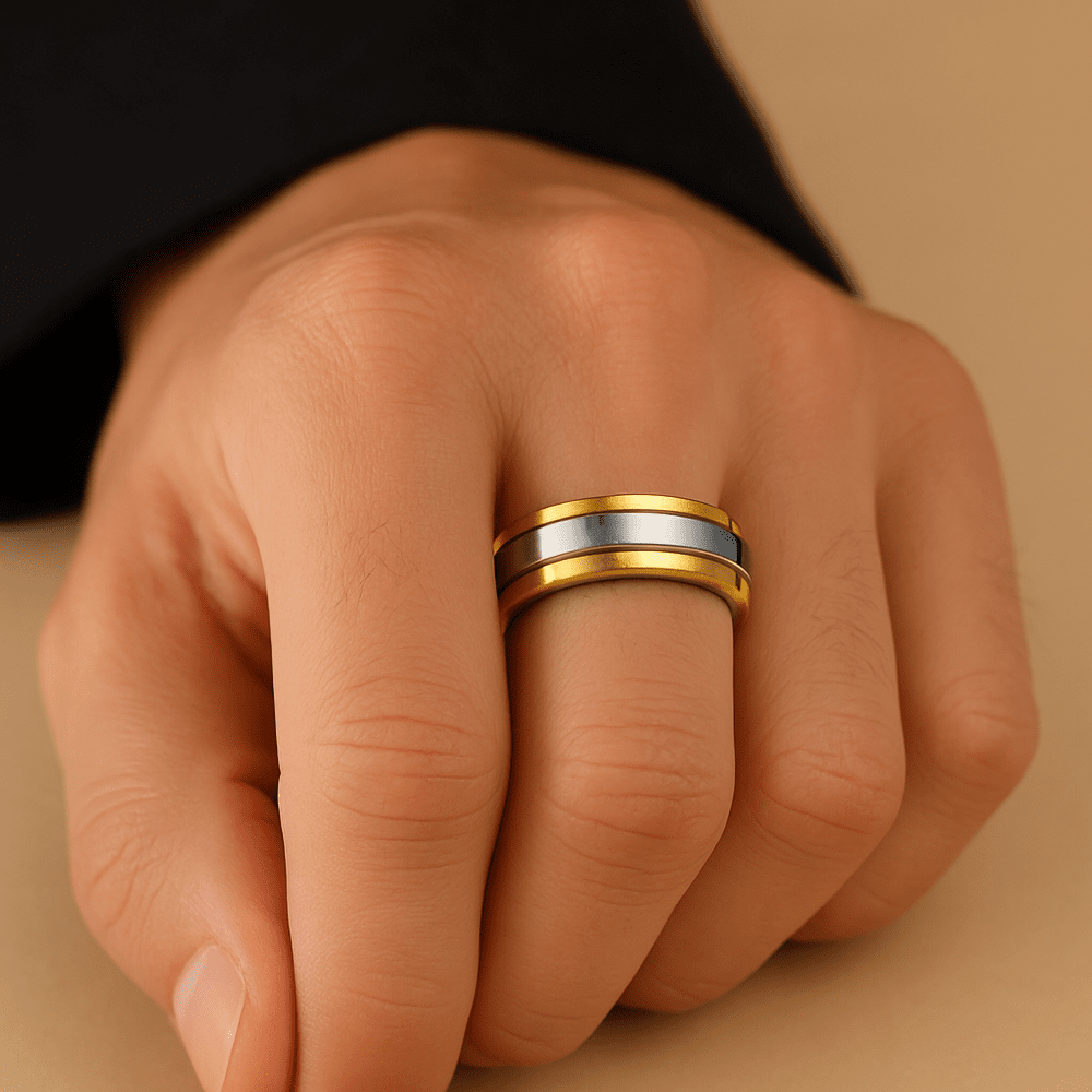 THE MEN THING Rings TITANUXE - 8mm Pure Titanium Steel Ring for Men & Boys