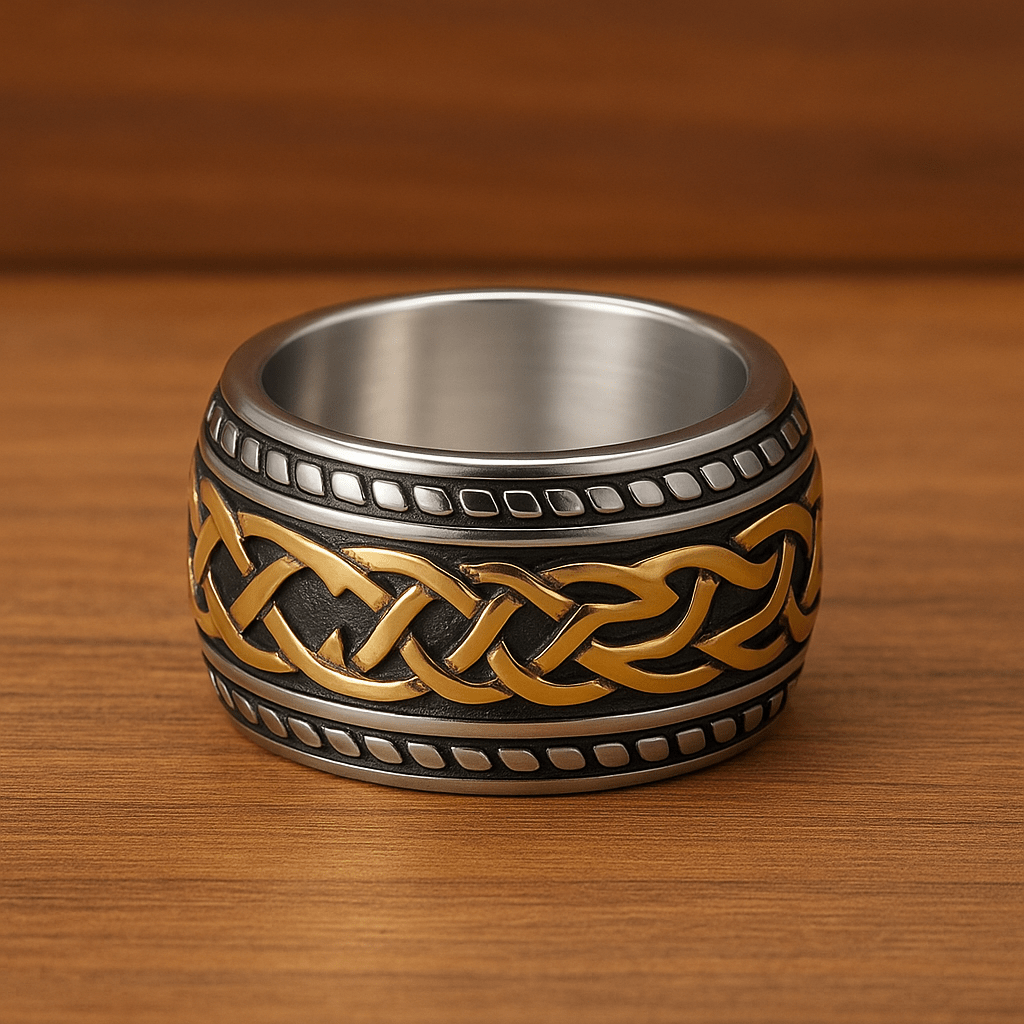 THE MEN THING Rings VALAR BAND RING - Pure Stainless Steel Men’s Steel-Plated Ring – Statement Luxury Jewelry (Size : 17-23-28)