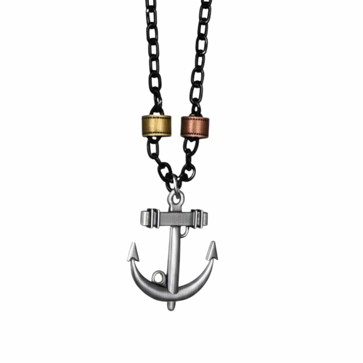 THE MEN THING SS Pendant/ Necklace AQUA ANCHOR - Pure Titanium Steel Pendant with 27inch Chain for Men & Boys