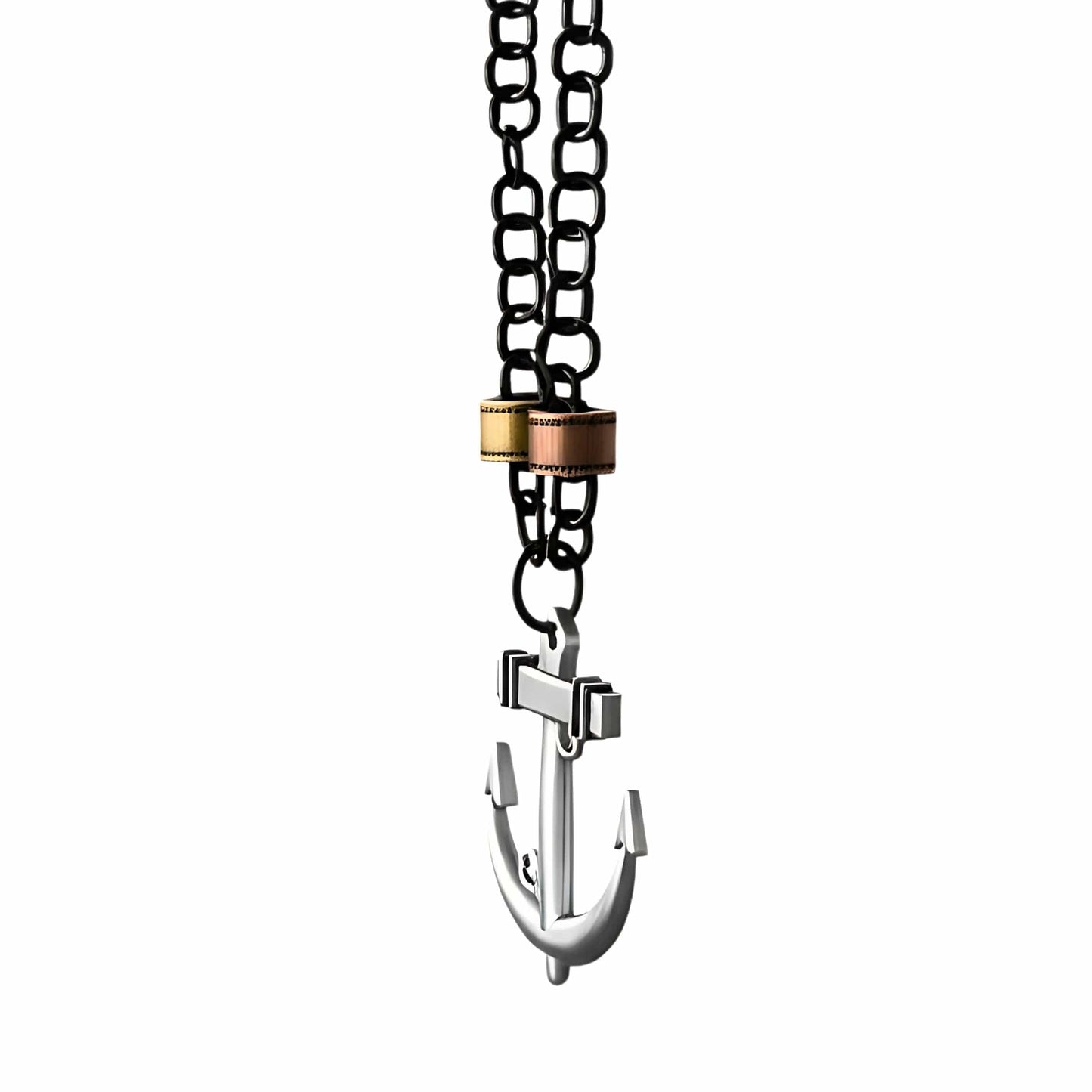 THE MEN THING SS Pendant/ Necklace AQUA ANCHOR - Pure Titanium Steel Pendant with 27inch Chain for Men & Boys