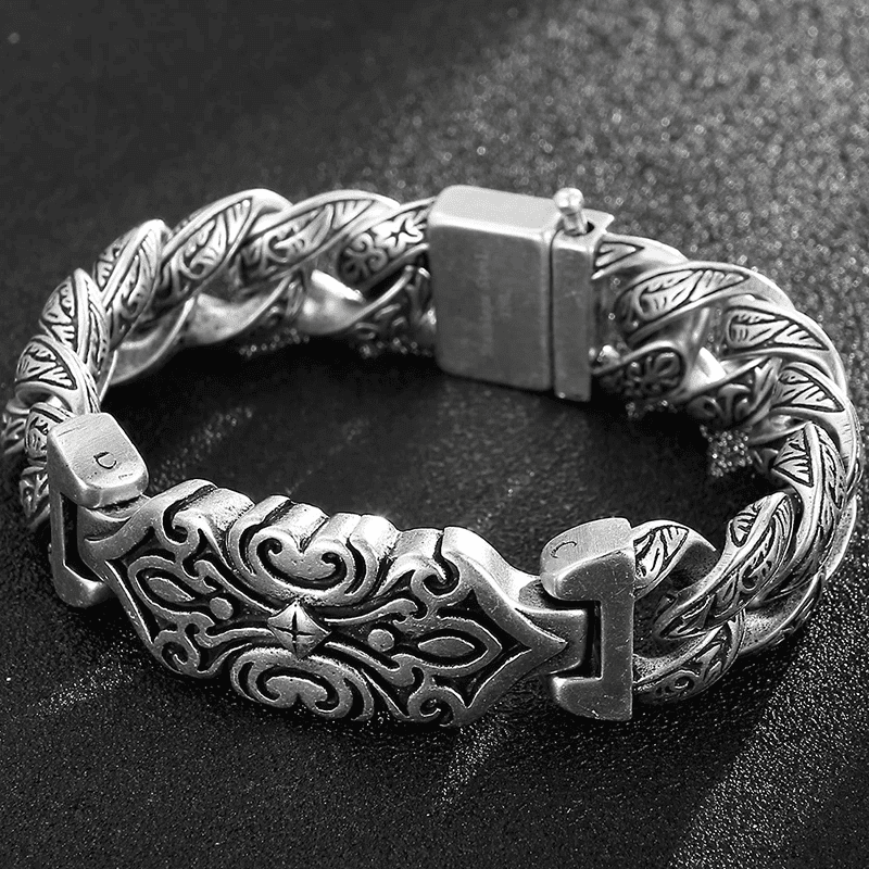THE MEN THING SS Pendant/ Necklace BARBARIAN - 18mm Pure Titanium Steel Bracelet, Bracelet with hook buckle for Men & Boy (9 inch)