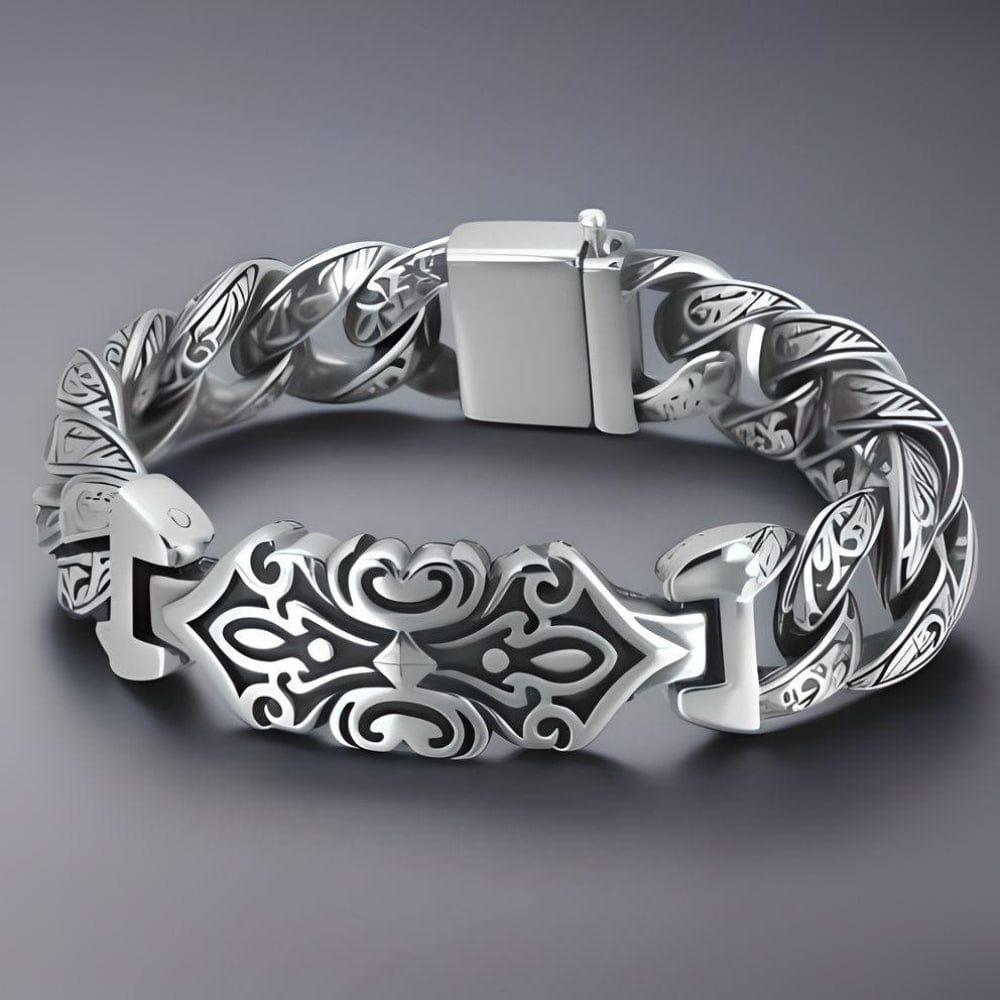 THE MEN THING SS Pendant/ Necklace BARBARIAN - 18mm Pure Titanium Steel Bracelet, Bracelet with hook buckle for Men & Boy (9 inch)