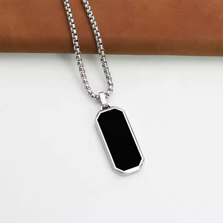 THE MEN THING SS Pendant/ Necklace BLACK HAWK CREST - Pure Stainless Steel 24inch Round box Chain for Men, European trending Style for Men & Boy