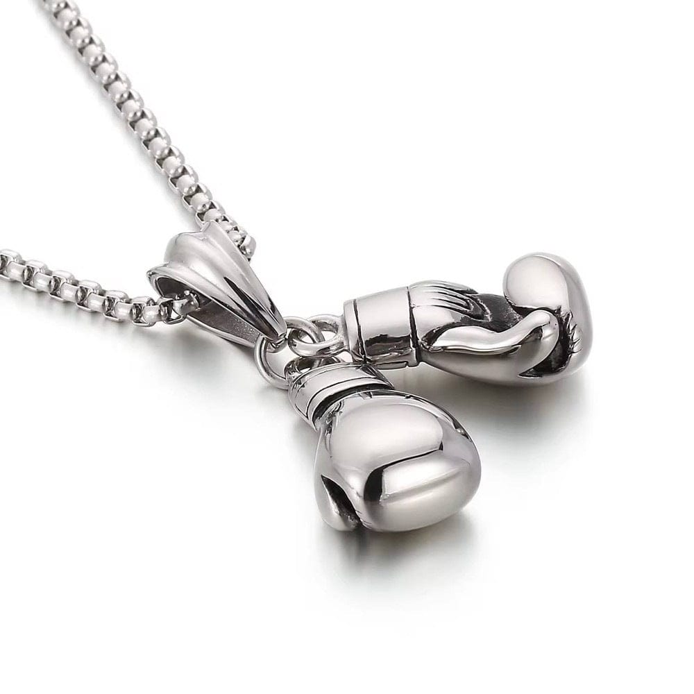 THE MEN THING SS Pendant/ Necklace BOXING GLOVES - Pure Titanium Steel Pendant with Stainless Steel 24inch Round Box Chain, European trending Style for Men & Boy