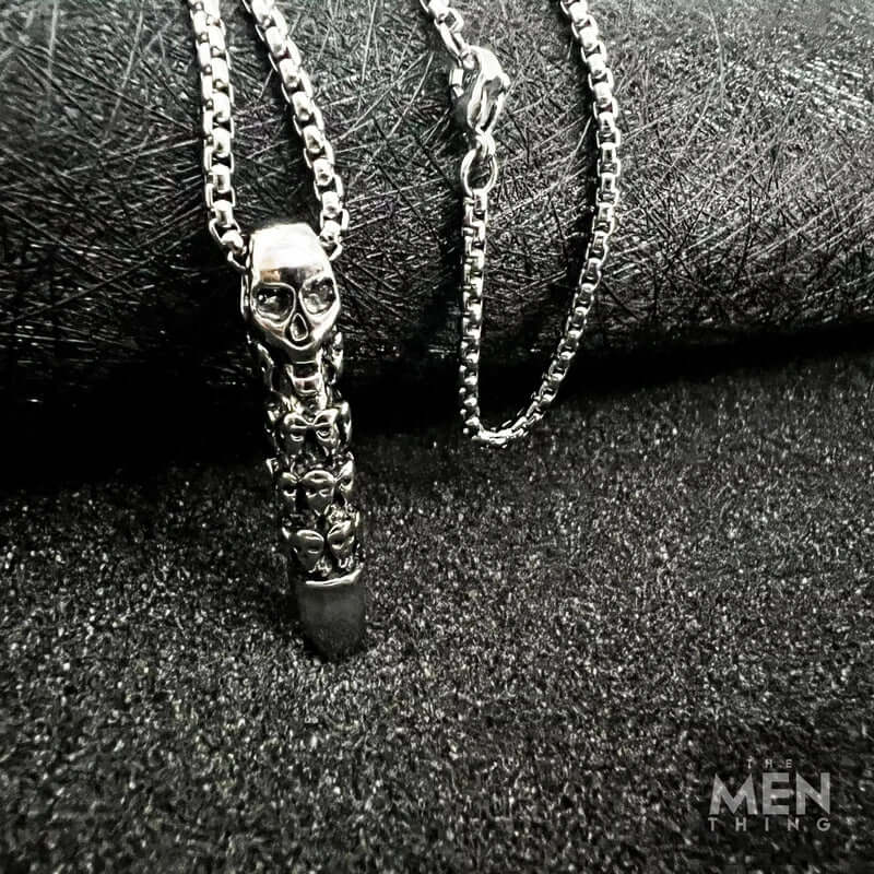 THE MEN THING SS Pendant/ Necklace BULLET OF DOOM - Alloy Pendant with Stainless Steel 24inch Round Box Chain, European trending Style for Men & Boy