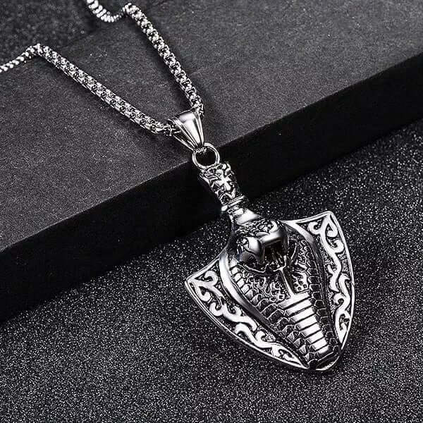 The Men Thing SS Pendant/ Necklace COBRA THE KING - Alloy Pendant with Stainless Steel 24inch Round Box Chain, European trending Style for Men & Boy