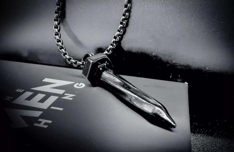 THE MEN THING SS Pendant/ Necklace DARKNAIL - Alloy Pendant with Pure Stainless Steel 24inch Chain for Men, European trending Style - Round Box Silver Chain for Men & Boy