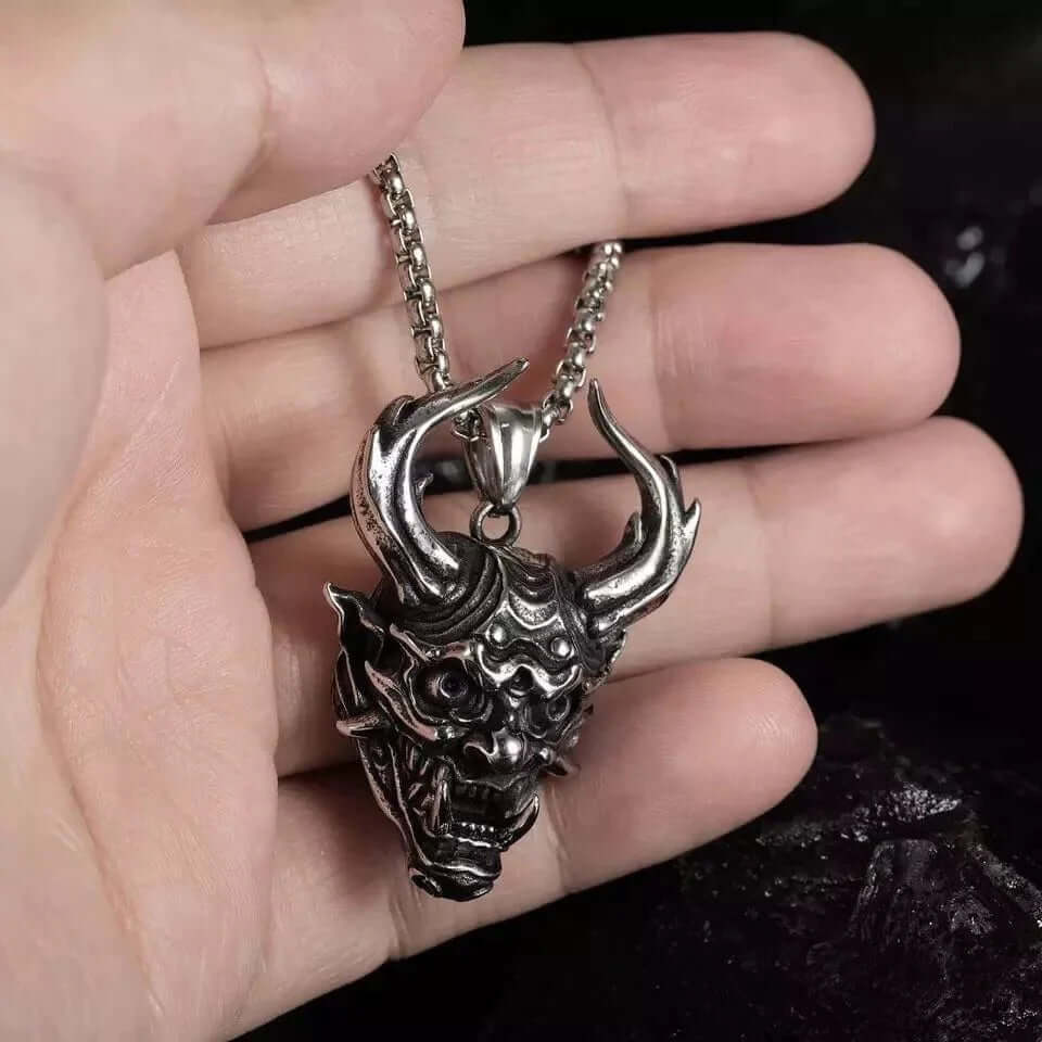 THE MEN THING SS Pendant/ Necklace DEMON TALISMAN - Alloy Pendant with Stainless Steel 24inch Round Box Chain, European trending Style for Men & Boy