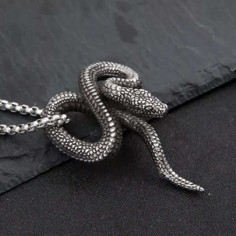 THE MEN THING SS Pendant/ Necklace FURIOUS INFINITY SNAKE - Alloy Pendant with Pure Stainless Steel 24inch Round Box Chain, European trending Style for Men & Boy