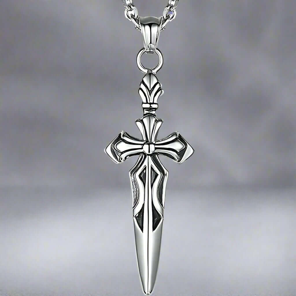 THE MEN THING SS Pendant/ Necklace GOT SWORD - Alloy Pendant with Pure Stainless Steel 24inch Round Box Chain, American trending Style for Men & Boys