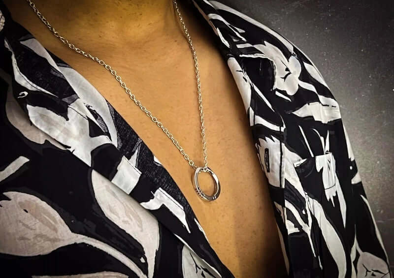 THE MEN THING SS Pendant/ Necklace HELIX - Alloy Circle Pendant with Stainless Steel 24inch Round Box Chain , Milan trending Style for Men & Boy