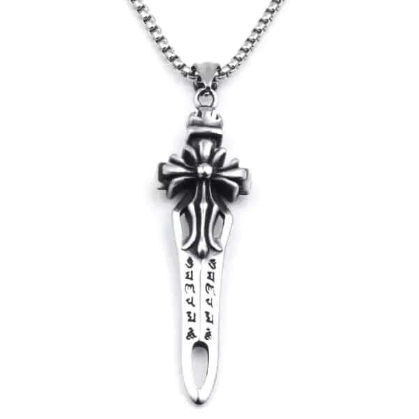 THE MEN THING SS Pendant/ Necklace KINGS SWORD - Alloy Pendant with Stainless Steel 24inch Round Box Chain, American trending Style for Men & Boy