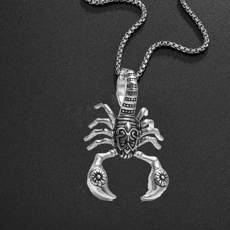 THE MEN THING SS Pendant/ Necklace KINGSCORP (T) - Pure Titanium Steel Scorpion Pendant with Stainless Steel 24inch Round Box Chain, European trending Style for Men & Boy