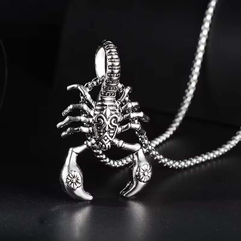 THE MEN THING SS Pendant/ Necklace KINGSCORP (T) - Pure Titanium Steel Scorpion Pendant with Stainless Steel 24inch Round Box Chain, European trending Style for Men & Boy