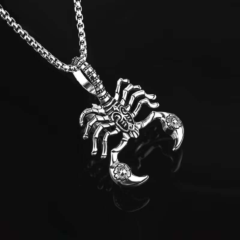 THE MEN THING SS Pendant/ Necklace KINGSCORP (T) - Pure Titanium Steel Scorpion Pendant with Stainless Steel 24inch Round Box Chain, European trending Style for Men & Boy