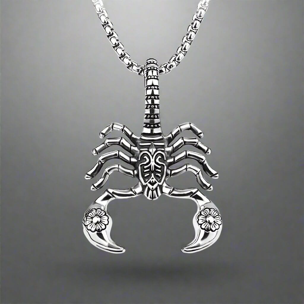 THE MEN THING SS Pendant/ Necklace KINGSCORP (T) - Pure Titanium Steel Scorpion Pendant with Stainless Steel 24inch Round Box Chain, European trending Style for Men & Boy