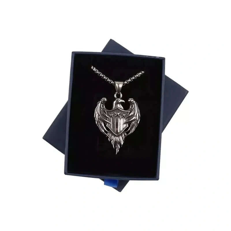 THE MEN THING SS Pendant/ Necklace LIBERTY WINGS - Alloy The Eagle Pendant with Stainless Steel 24inch Round Box Chain, European trending for Men & Boy