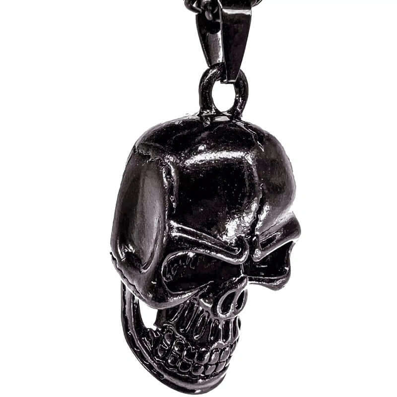 THE MEN THING SS Pendant/ Necklace NIGHT SKULL (BLACK) - Alloy Pendant with Pure Stainless Steel 24inch Round Box Chain, European trending Style for Men & Boy