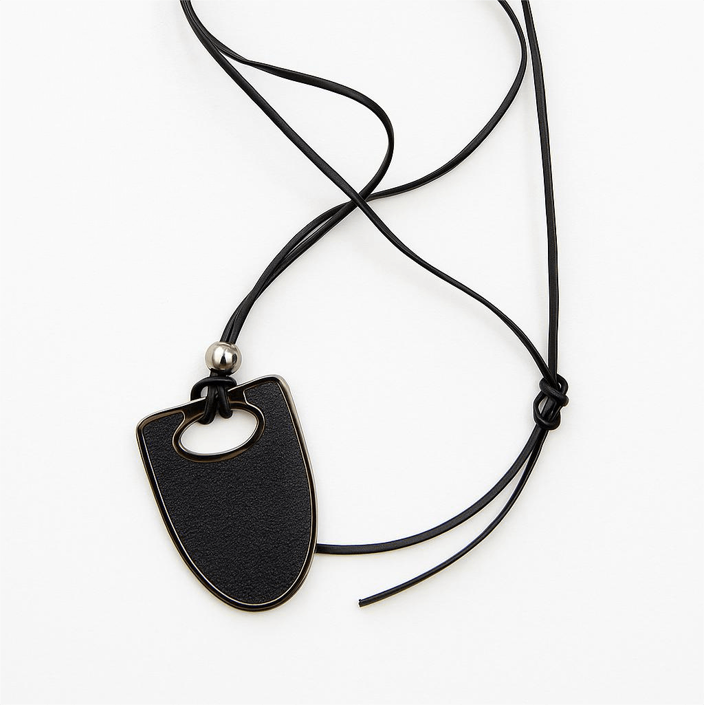 THE MEN THING SS Pendant/ Necklace NYXEN EDGE - Titanium Steel Pendant with Adjustable Rope Chain for Men & Boys