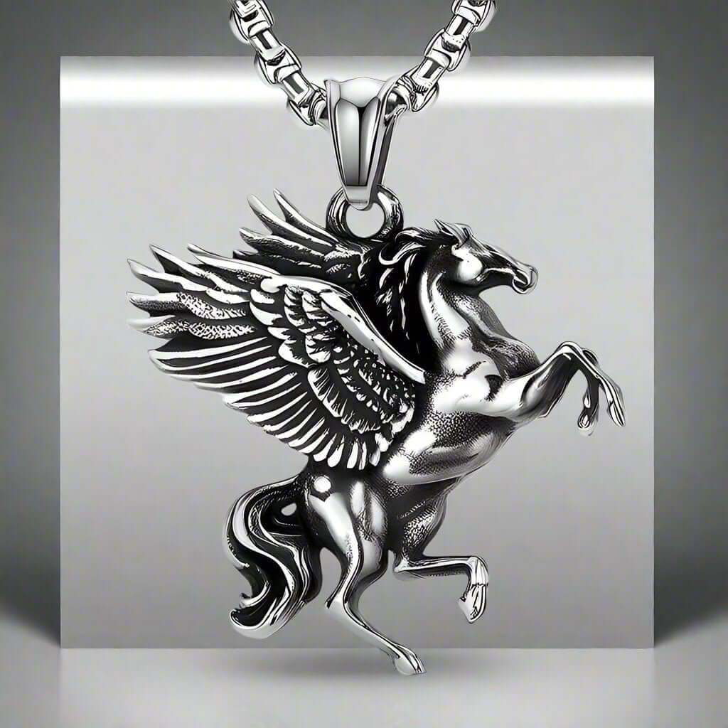 THE MEN THING SS Pendant/ Necklace PEGASUS- Alloy Pendant with Pure Stainless Steel 24inch Round Box Chain for Men, European trending Style for Men & Boy