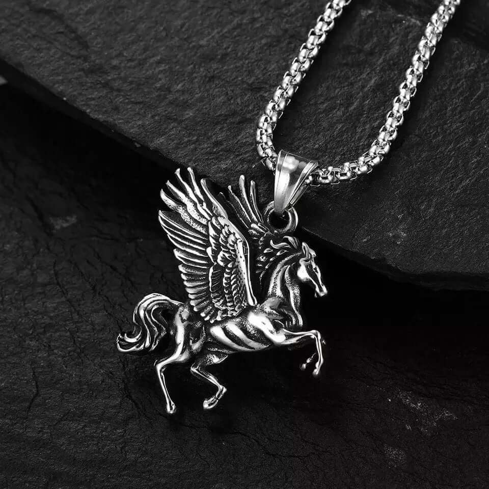 THE MEN THING SS Pendant/ Necklace PEGASUS- Alloy Pendant with Pure Stainless Steel 24inch Round Box Chain for Men, European trending Style for Men & Boy
