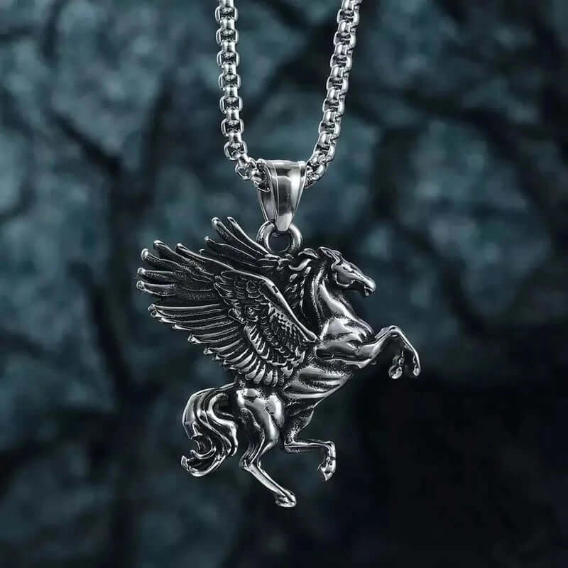 THE MEN THING SS Pendant/ Necklace PEGASUS- Alloy Pendant with Pure Stainless Steel 24inch Round Box Chain for Men, European trending Style for Men & Boy