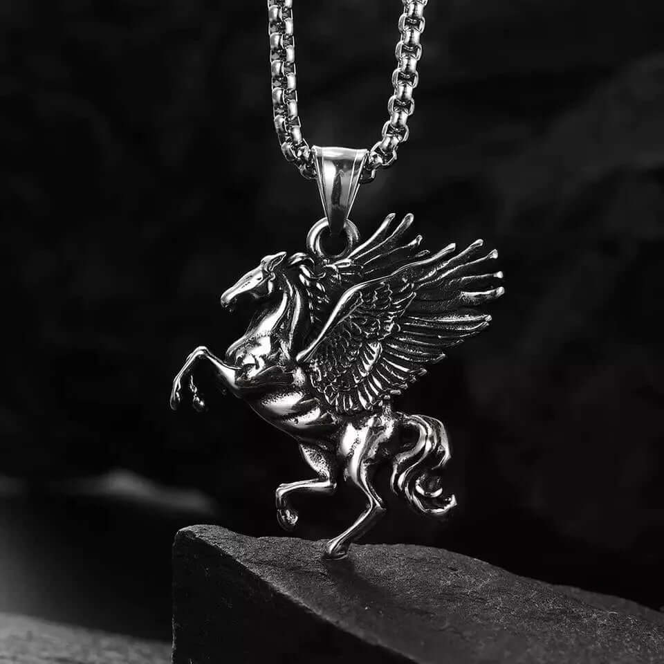THE MEN THING SS Pendant/ Necklace PEGASUS- Alloy Pendant with Pure Stainless Steel 24inch Round Box Chain for Men, European trending Style for Men & Boy