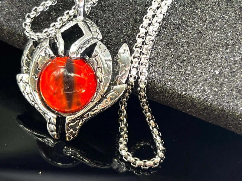 THE MEN THING SS Pendant/ Necklace RED-EYE PROTECT - Alloy Pendant with Pure Stainless Steel 24inch Round Box Chain for Men, European trending Style for Men & Boy
