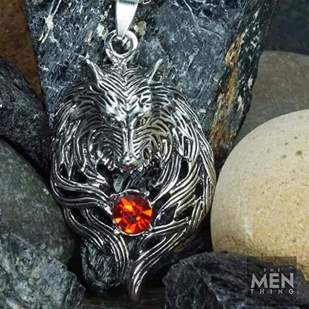 THE MEN THING SS Pendant/ Necklace RUBY FOX - Alloy Pendant with Stainless Steel 24inch Round Box Chain, European trending Style for Men & Boys