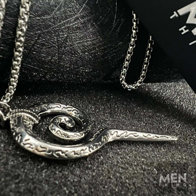THE MEN THING SS Pendant/ Necklace SPIRAL WEAPON - Alloy Pendant with Pure Stainless Steel 24inch Round Box Chain, European trending Style for Men & Boy