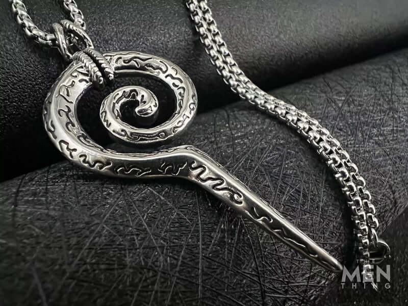 THE MEN THING SS Pendant/ Necklace SPIRAL WEAPON - Alloy Pendant with Pure Stainless Steel 24inch Round Box Chain, European trending Style for Men & Boy