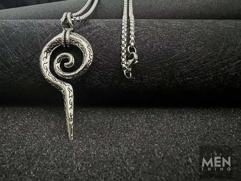THE MEN THING SS Pendant/ Necklace SPIRAL WEAPON - Alloy Pendant with Pure Stainless Steel 24inch Round Box Chain, European trending Style for Men & Boy