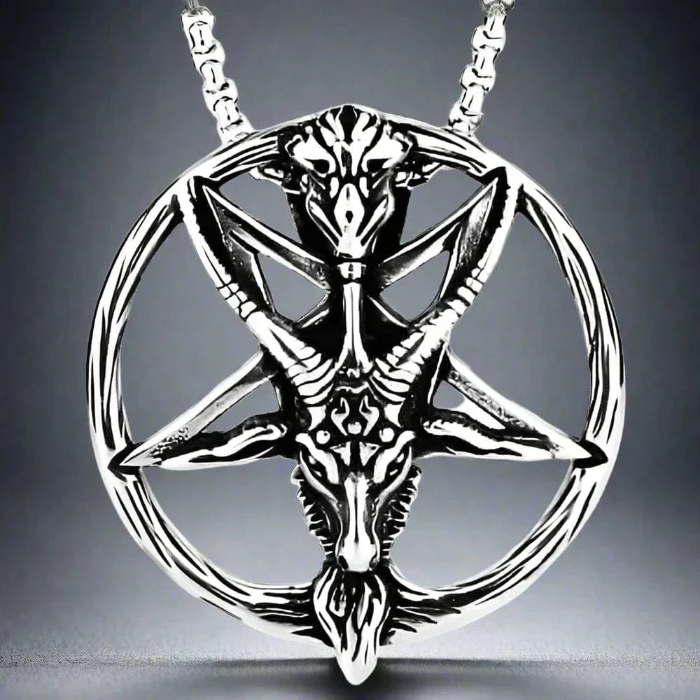 THE MEN THING SS Pendant/ Necklace STELLAR GOAT - Alloy Goat Pendant with Pure Stainless Steel 24inch Round Box Chain, American trending Style for Men & Boy