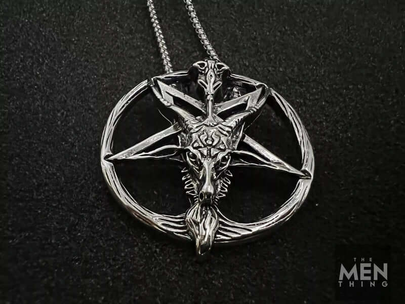 THE MEN THING SS Pendant/ Necklace STELLAR GOAT - Alloy Goat Pendant with Pure Stainless Steel 24inch Round Box Chain, American trending Style for Men & Boy