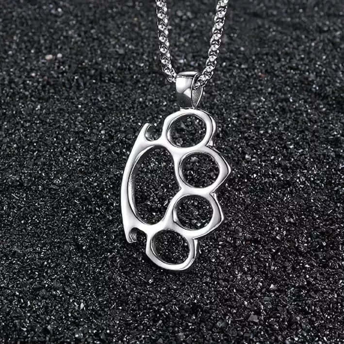 THE MEN THING SS Pendant/ Necklace STRONG GRIP - Alloy Pendant with Stainless Steel 24inch Round Box Chain, European trending Style for Men & Boy