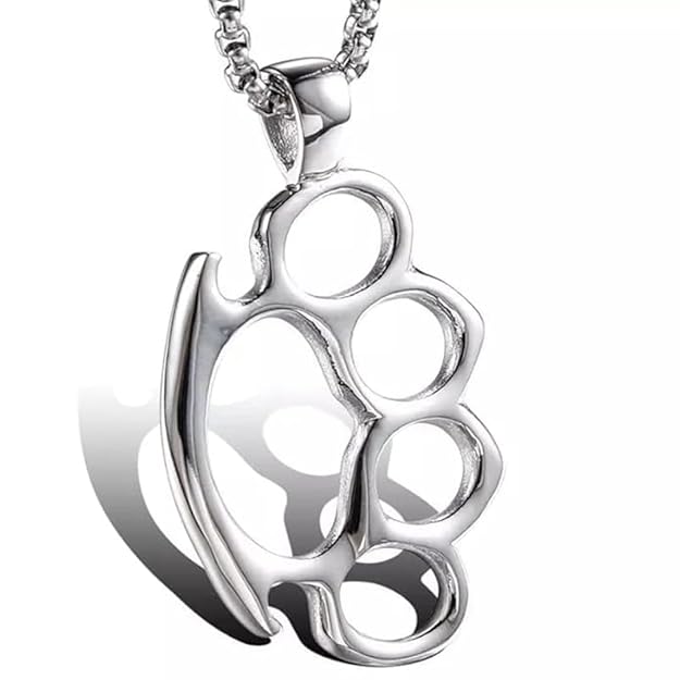 THE MEN THING SS Pendant/ Necklace STRONG GRIP (T) - Pure Titanium Steel Pendant with Stainless Steel 24inch Round Box Chain, European trending Style for Men & Boy