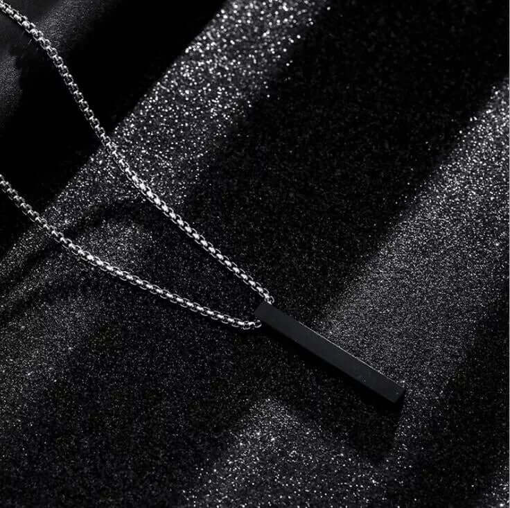 THE MEN THING SS Pendant/ Necklace THE SLEEK (A) - Alloy Silver Pendant with Pure Stainless Steel 24inch Round box Chain for Men, European trending Style for Men & Boy