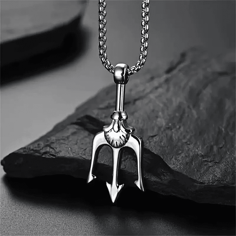 THE MEN THING SS Pendant/ Necklace TRINITY SHIVA - Alloy Pendant with Stainless Steel 24inch Round Box Chain, European trending Style for Men & Boy